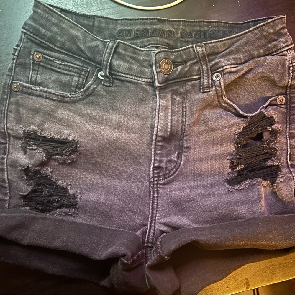 American Eagle Outfitters Black High Rise Midi distressed